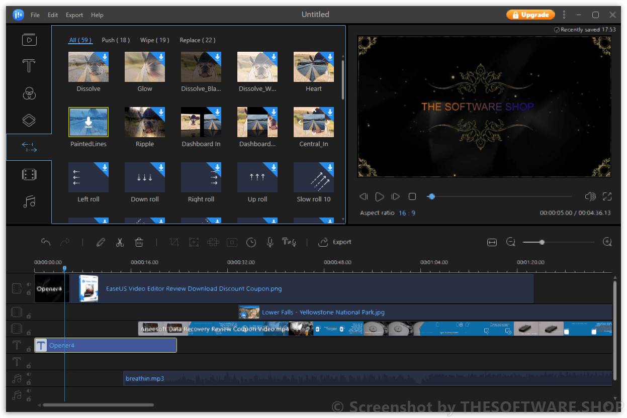 EaseUS Video Editor - Transitions