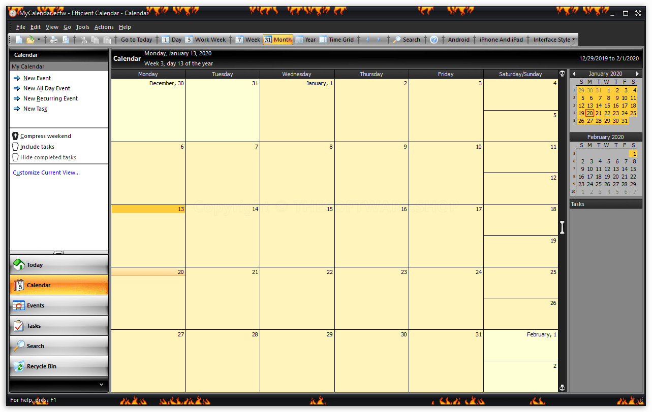 Efficient Calendar - Skin