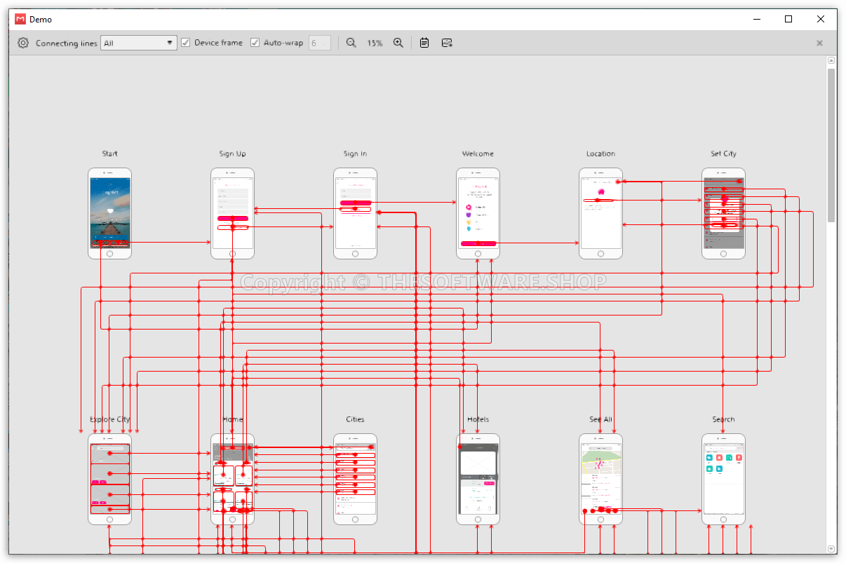 Mockplus RP - Conneting Lines