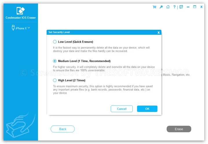 Coolmuster iOS Eraser Security Level