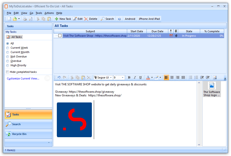 Efficient To-Do List - All Tasks 00759 Screenshot