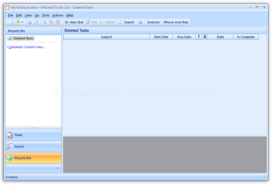 Efficient To-Do List - Deleted Tasks 00761 Screenshot