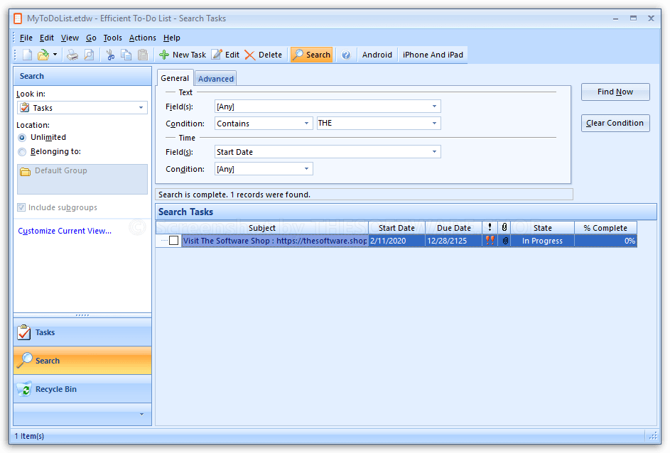 Efficient To-Do List - Search Tasks 00760 Screenshot