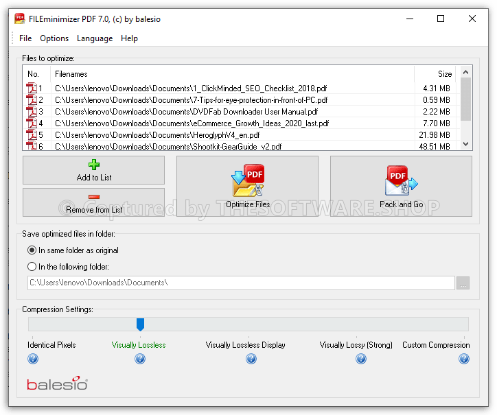 serial number file minimizer