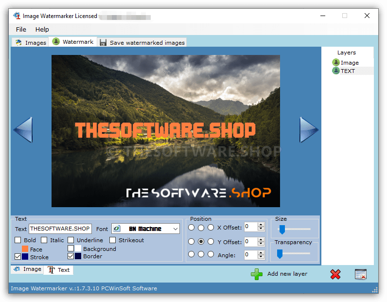 PCWinsoft Image Watermarker - Watermark