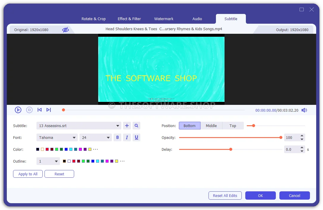 Aiseesoft Video Converter Ultimate - Subtitle