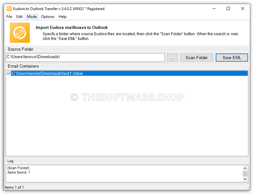 Eudora to Outlook Transfer - Added File