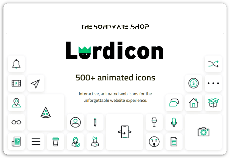 100% Giveaway: Lordicon – FREE Lifetime License: A Package of +500 Interactive, Animated Icons