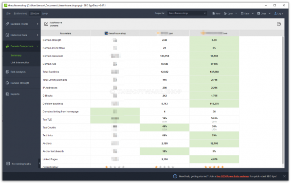 seo powersuite website auditor domain strength