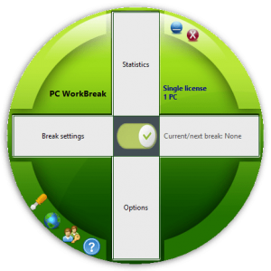 Trisun PC WorkBreak Interface Screenshot