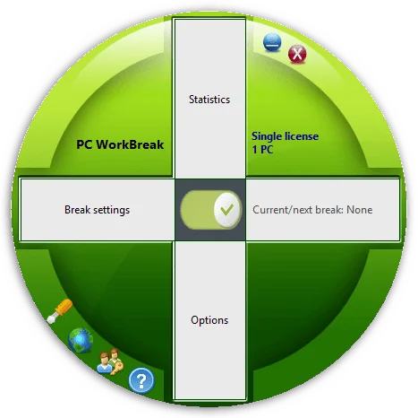 Trisun PC WorkBreak Interface Screenshot