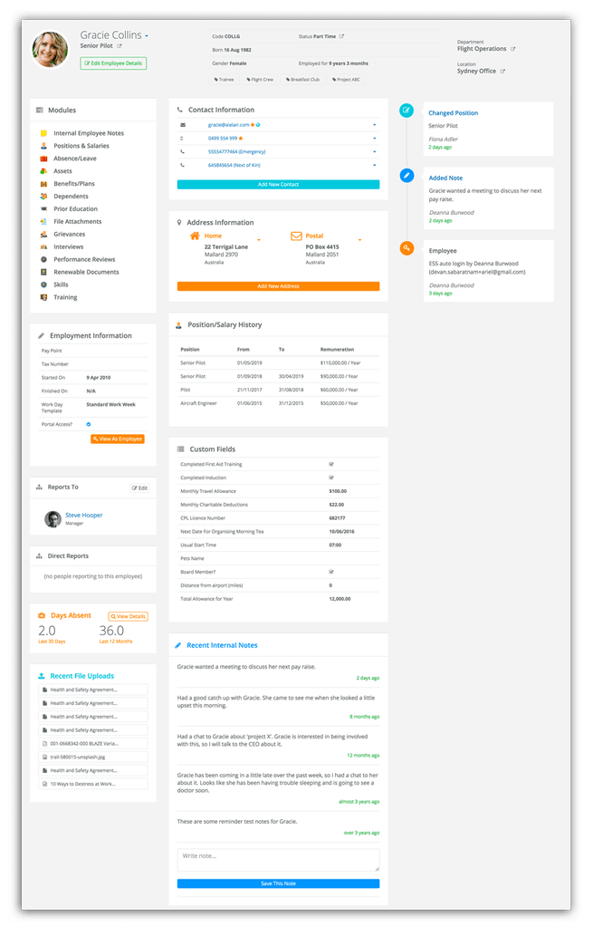 HR Partner Employees Details