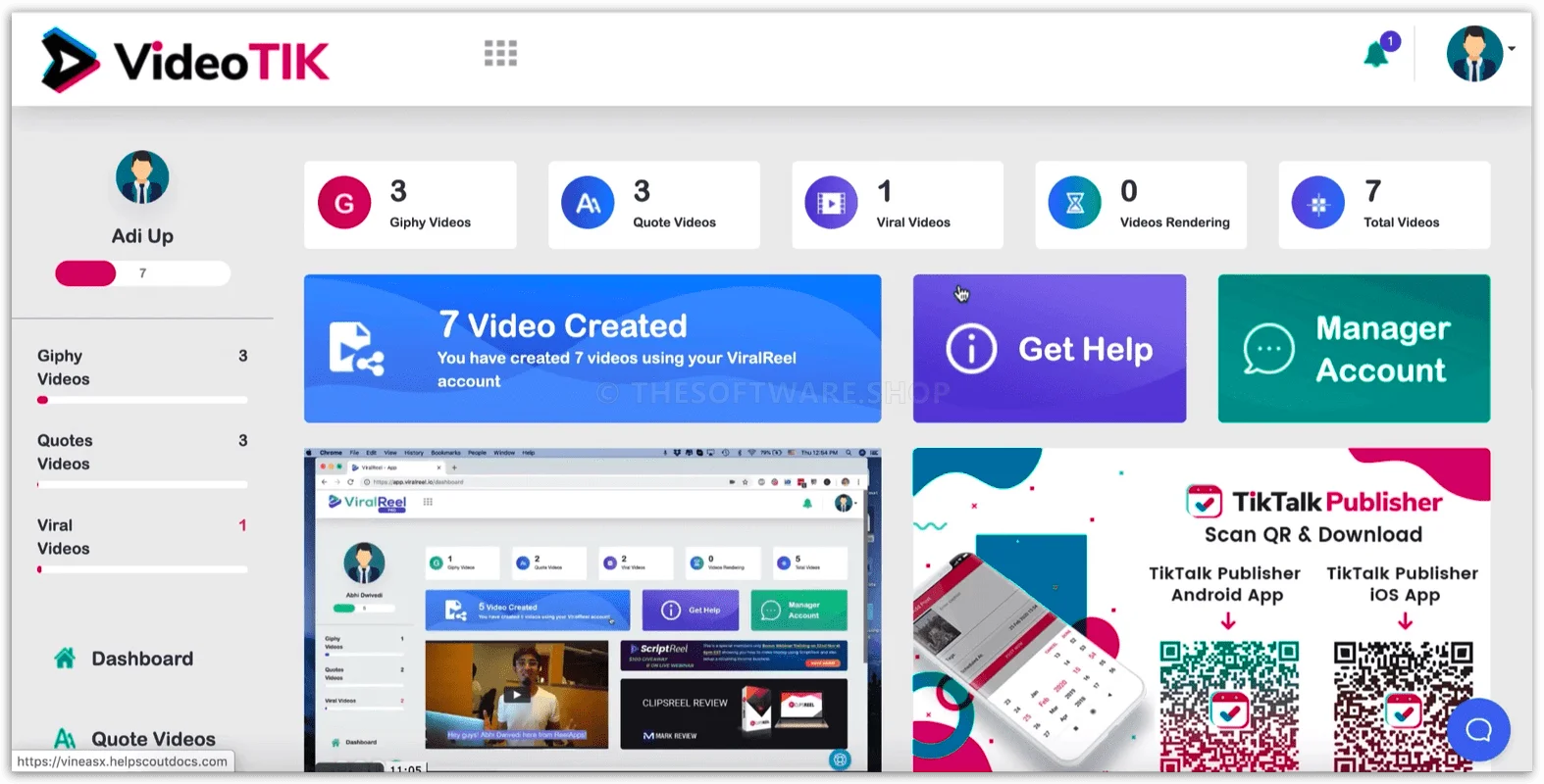 VideoTik Dashboard