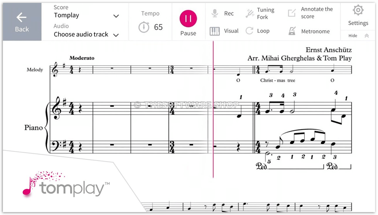 Tomplay Interactive Sheet Music Screenshot