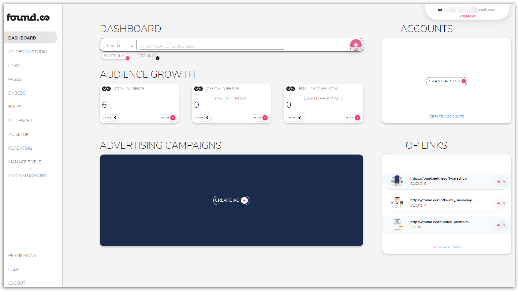 Found.ee Screenshot - Dashboard