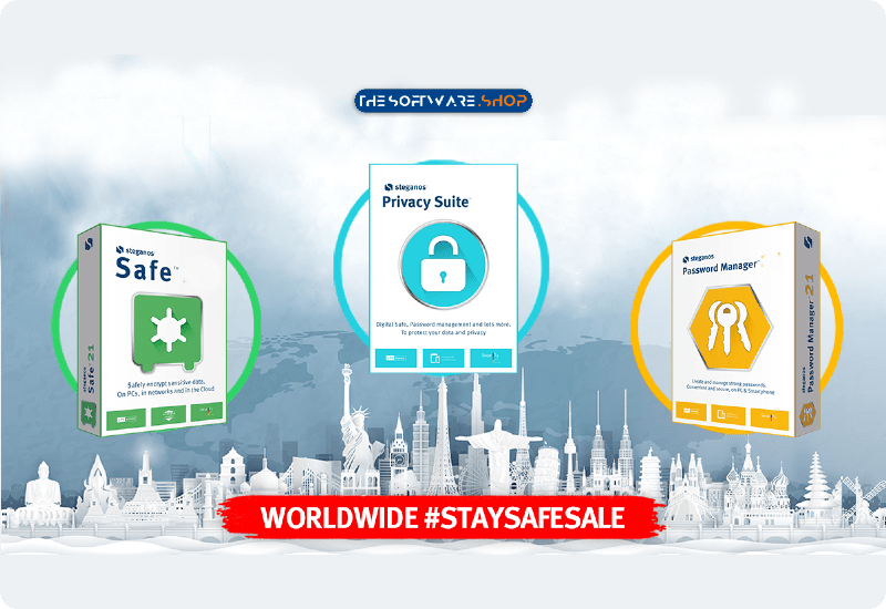 Steganos Worldwide #STAYSAFESALE – 60% Off on Steganos Privacy Suite 21, Password Manager 21, Safe 21 – for Windows