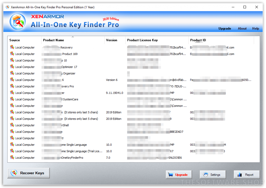 XenArmor All-In-One Key Finder Pro - Screenshot