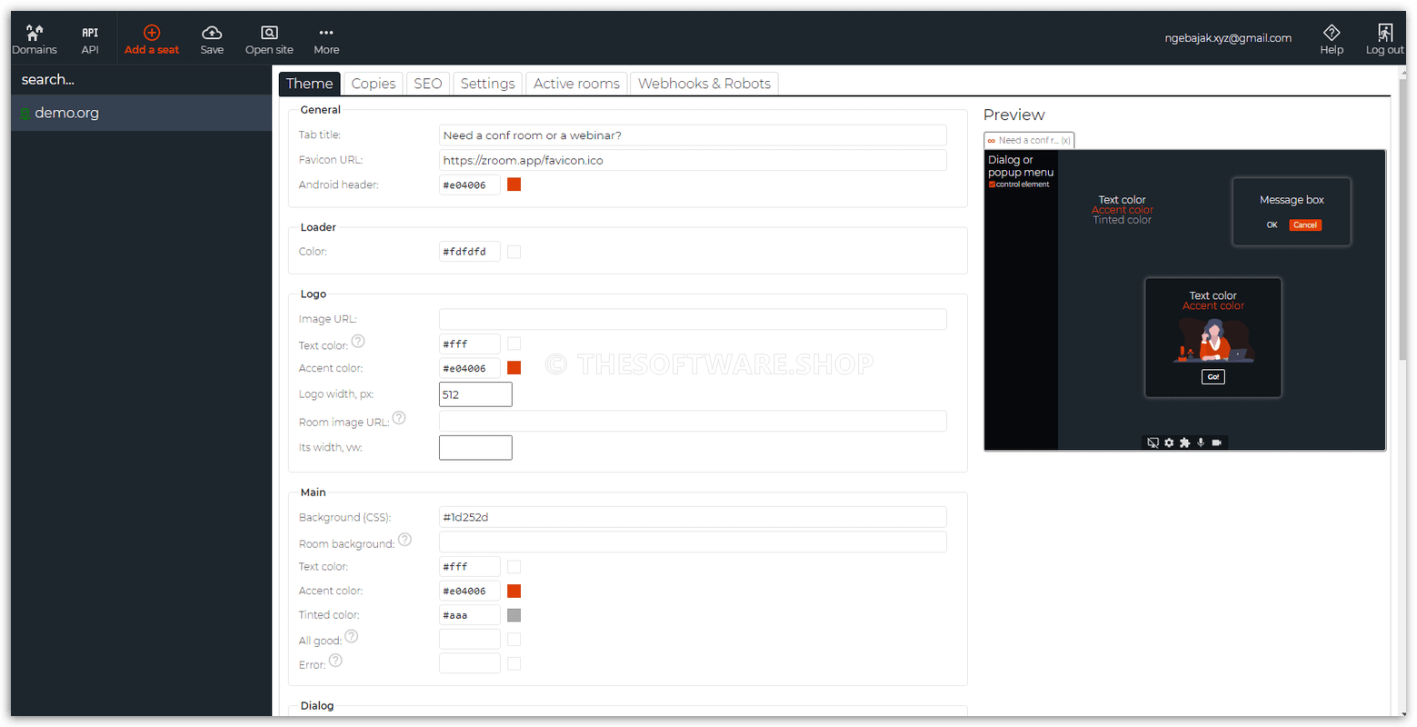 zroom control panel