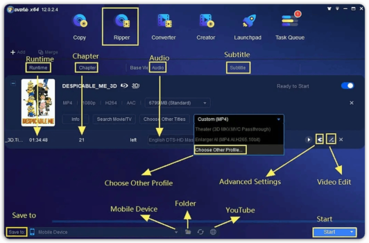 dvdfab blu ray ripper best settings