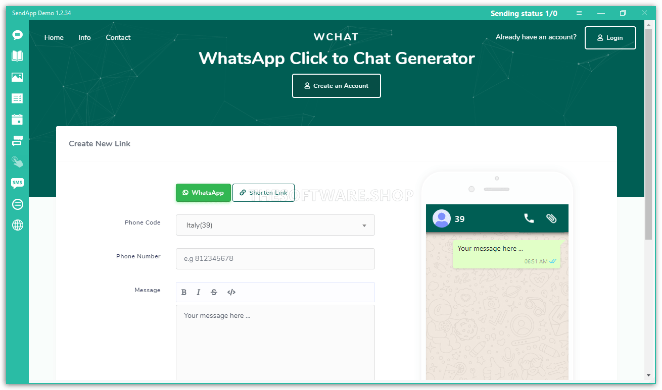 SendApp Click to Chat generator