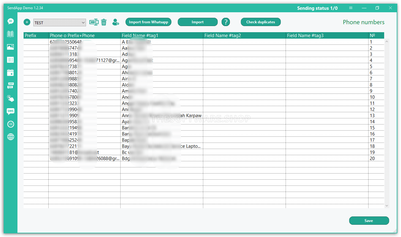 SendApp Phone Numbers