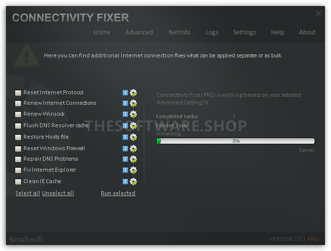 Advanced Features Screenshot