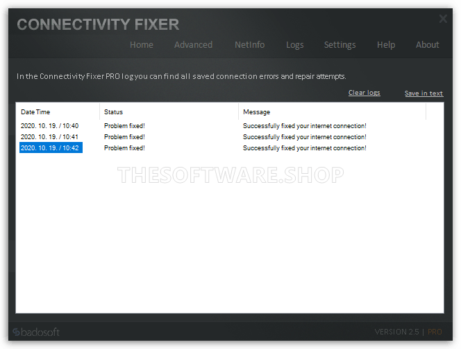 Logs Screenshot