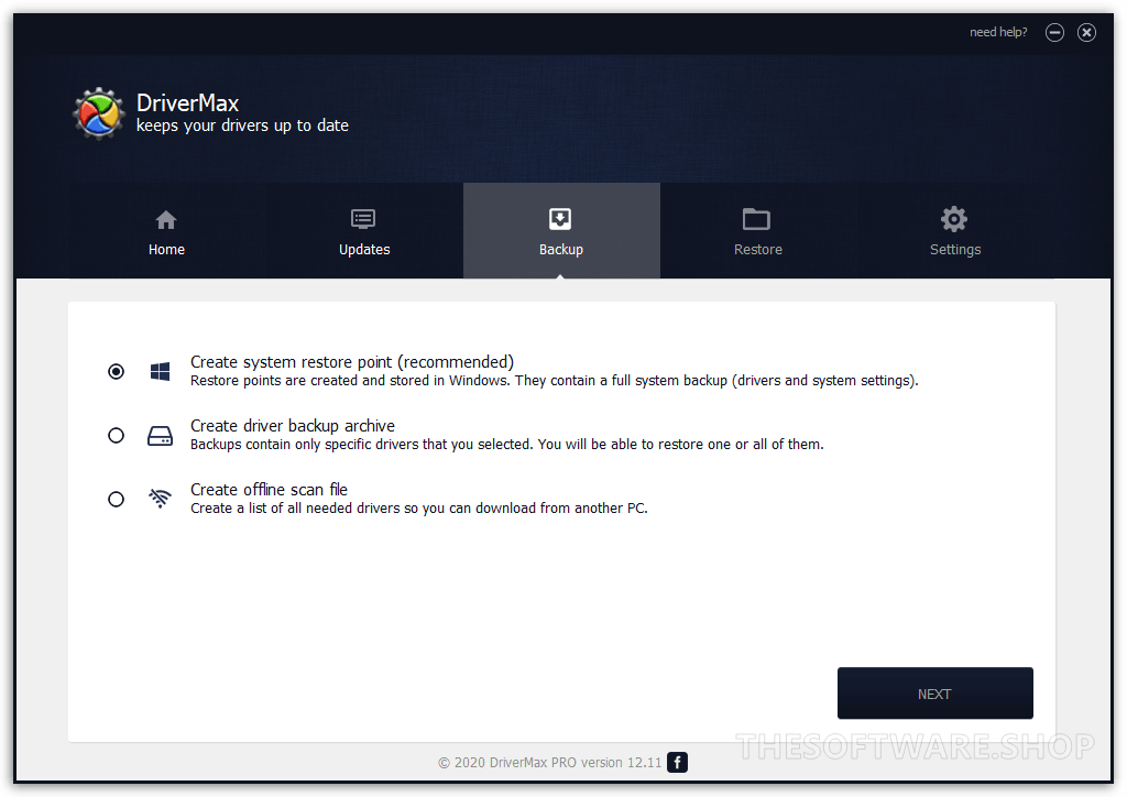 DriverMax Pro 12 - Backup