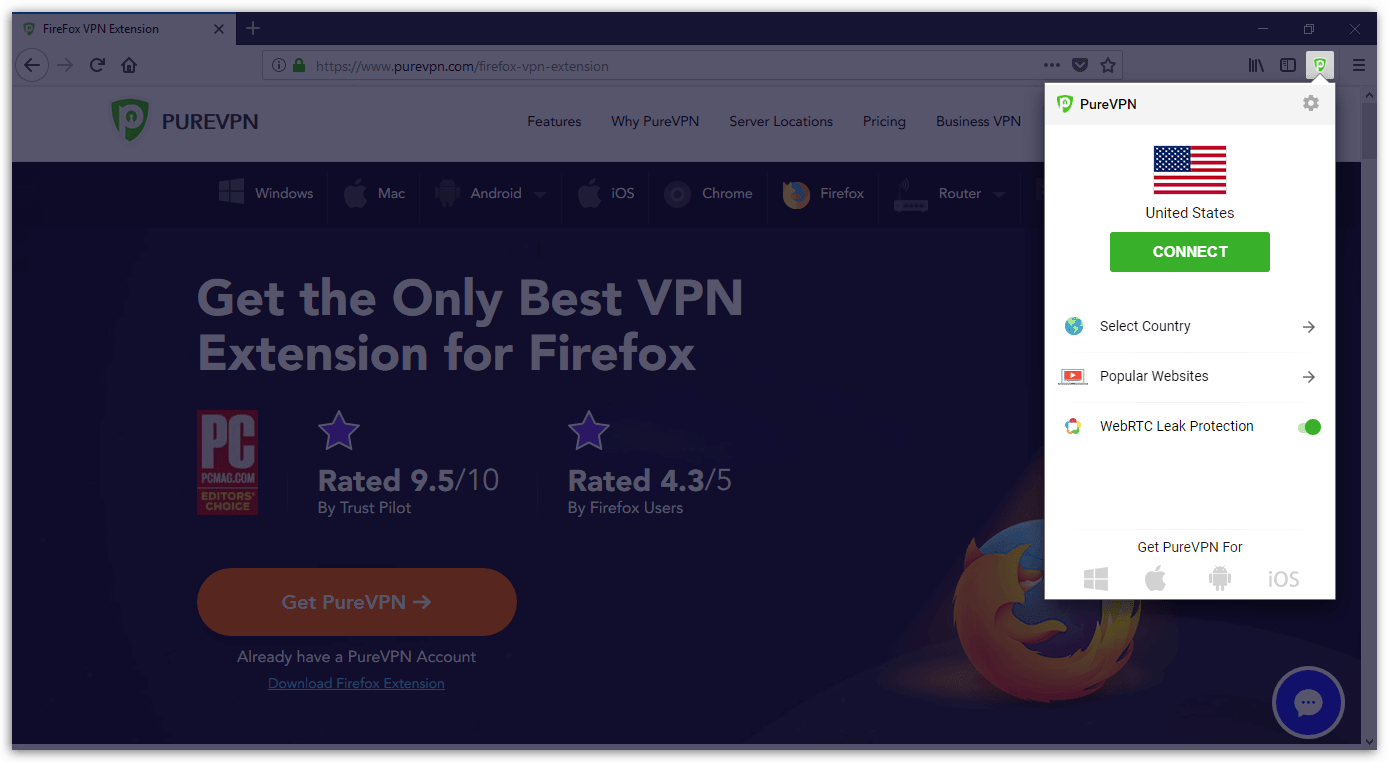 Firefox VPN Screenshot