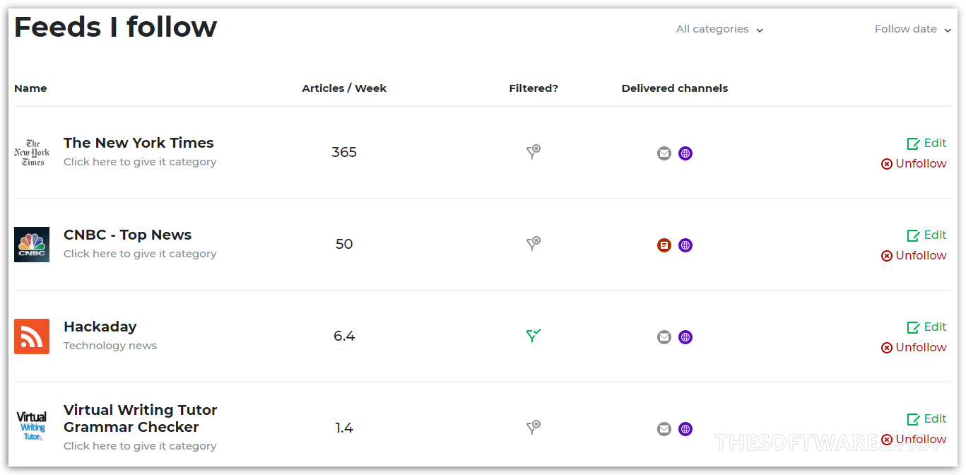 Feeds I Follow screensot