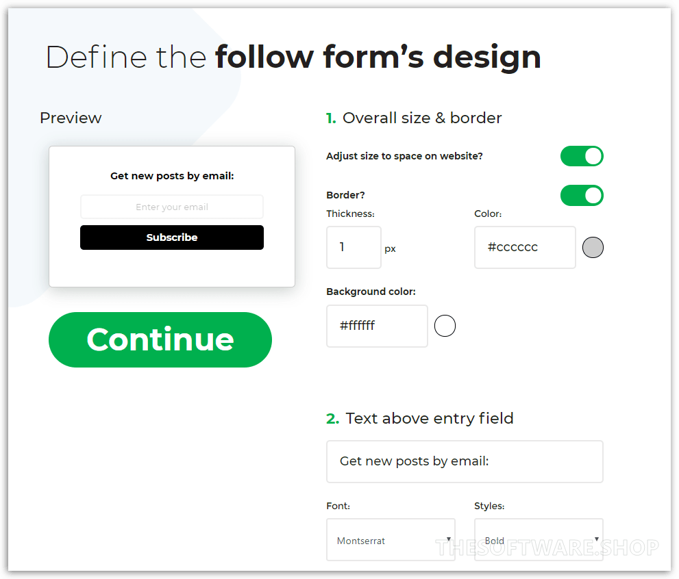 Follow Form Builder screenshot