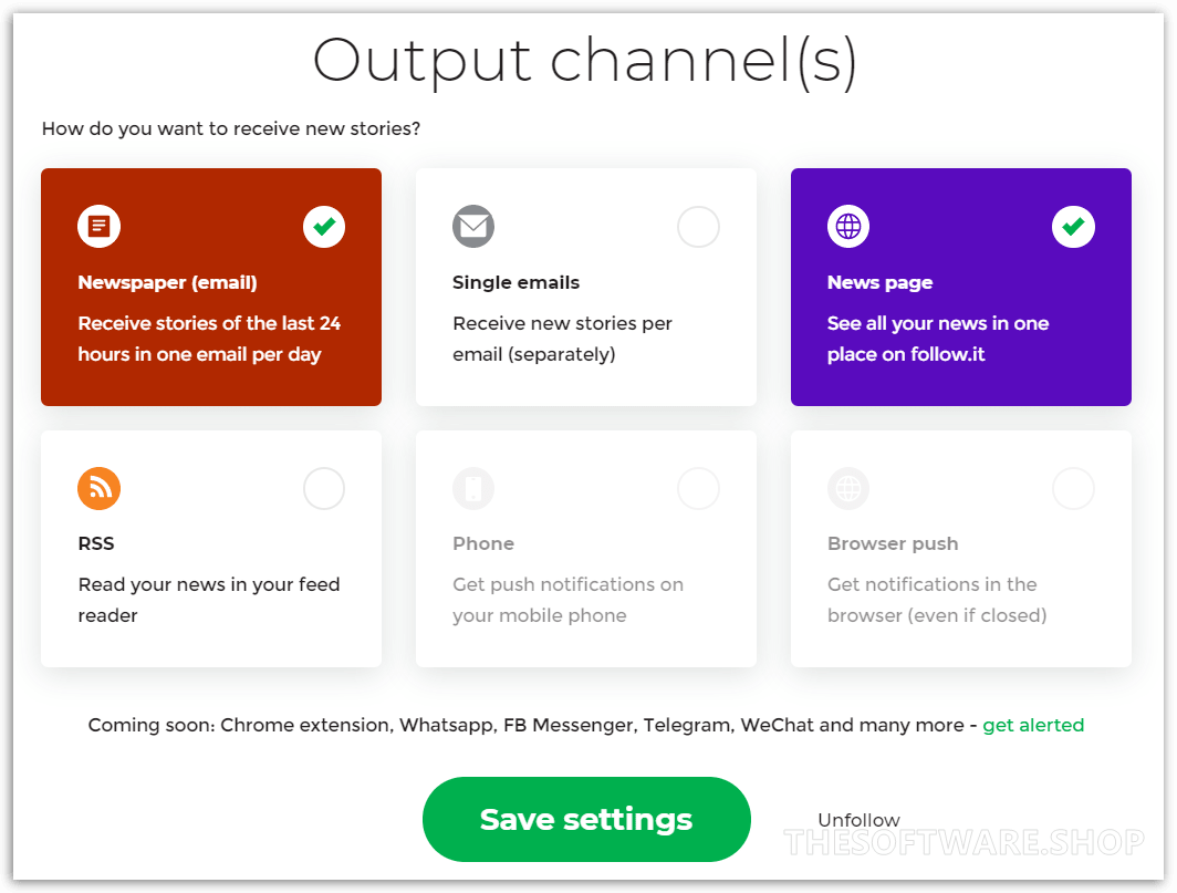 Output Channels screenshot