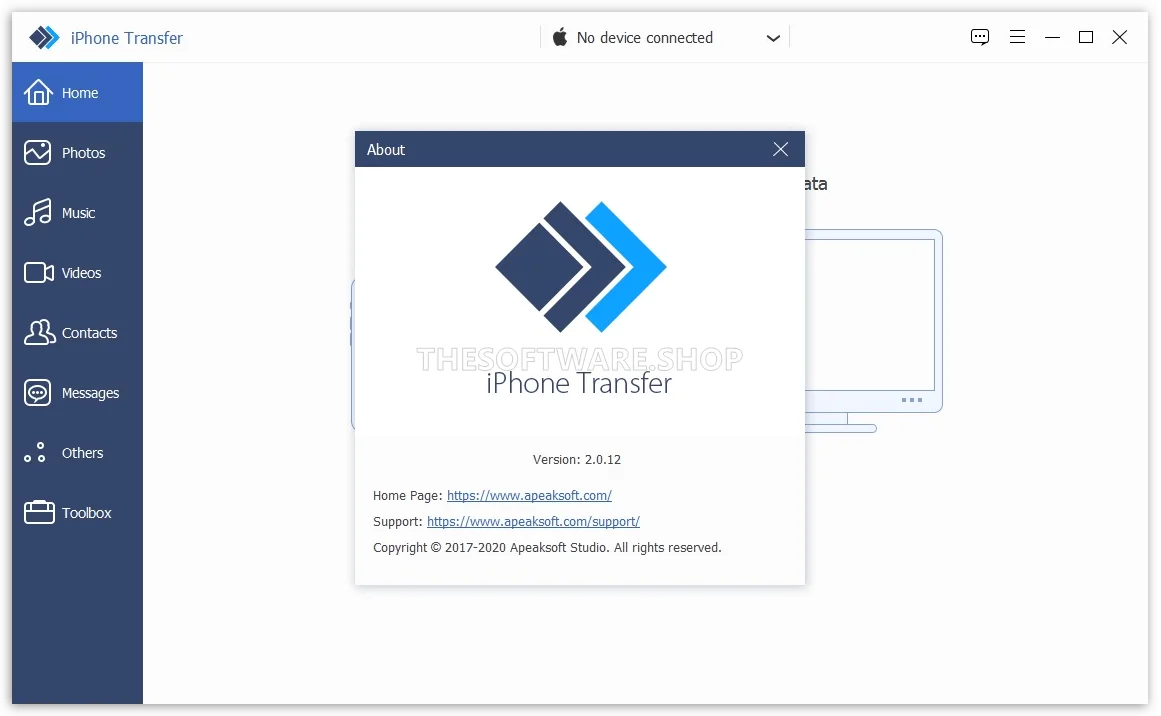 Apeaksoft iPhone Transfer Screenshot