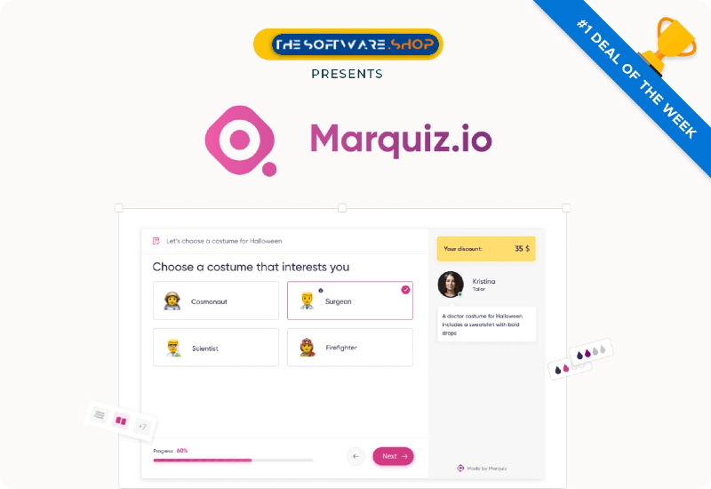 95% Off on Marquiz (Lifetime Access) –  Easy-to-use Online Quiz Builder for Ambitious Digital Marketing Goals.