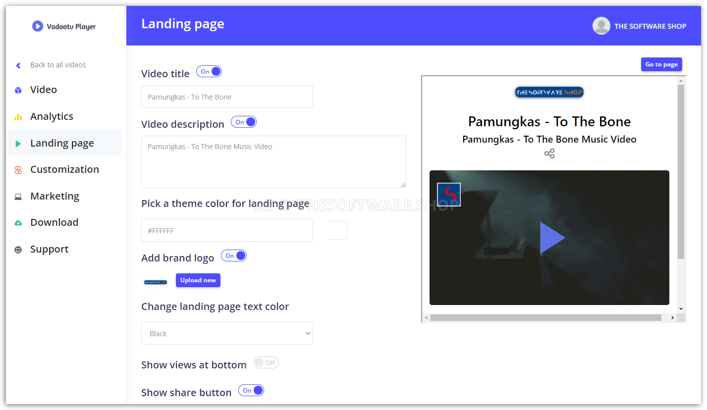 Video Landing Page