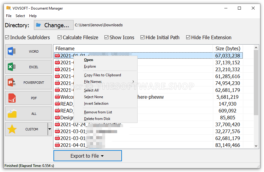 Right Click Menu