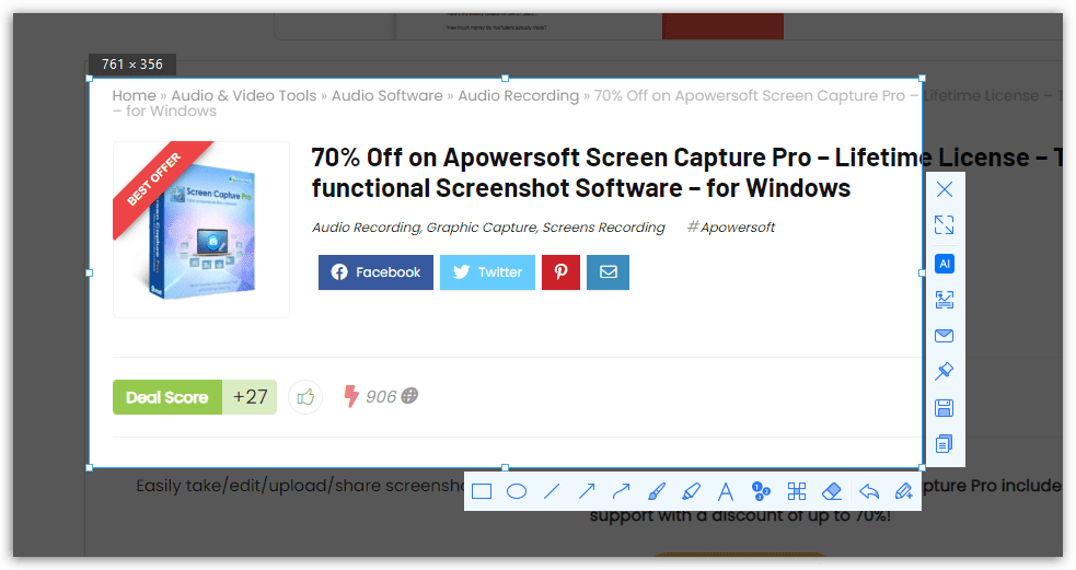 Apowersoft Screen Capture Pro - Capturing