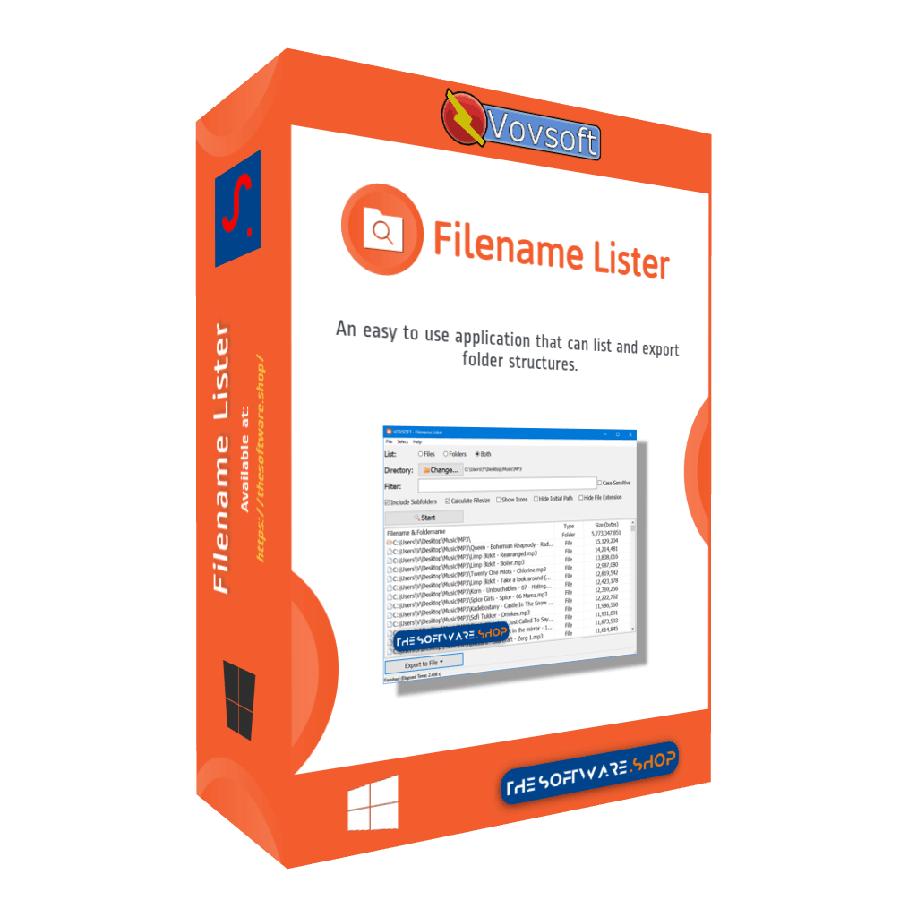 vovsoft Filename Lister Review DOwnload Discount Coupon Giveaway