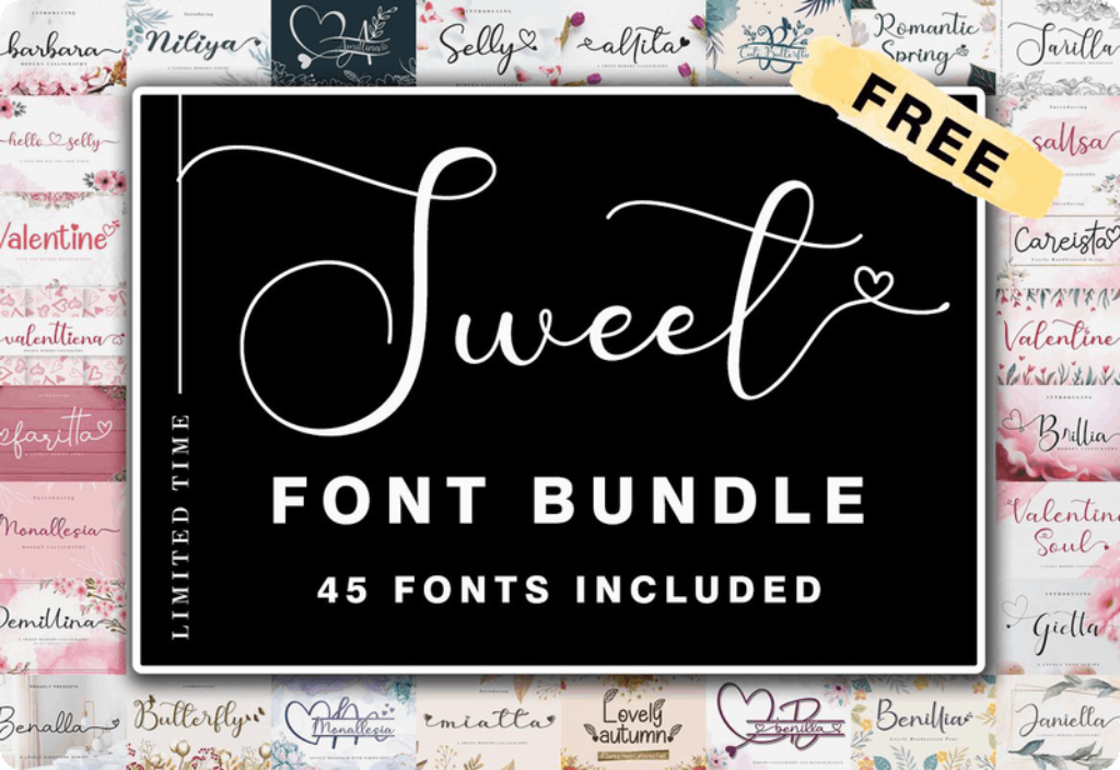 Creative Fabrica Sweet Font Bundle Giveaway