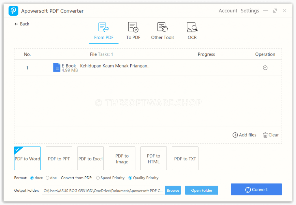 Apowersoft PDF Converter - From PDF