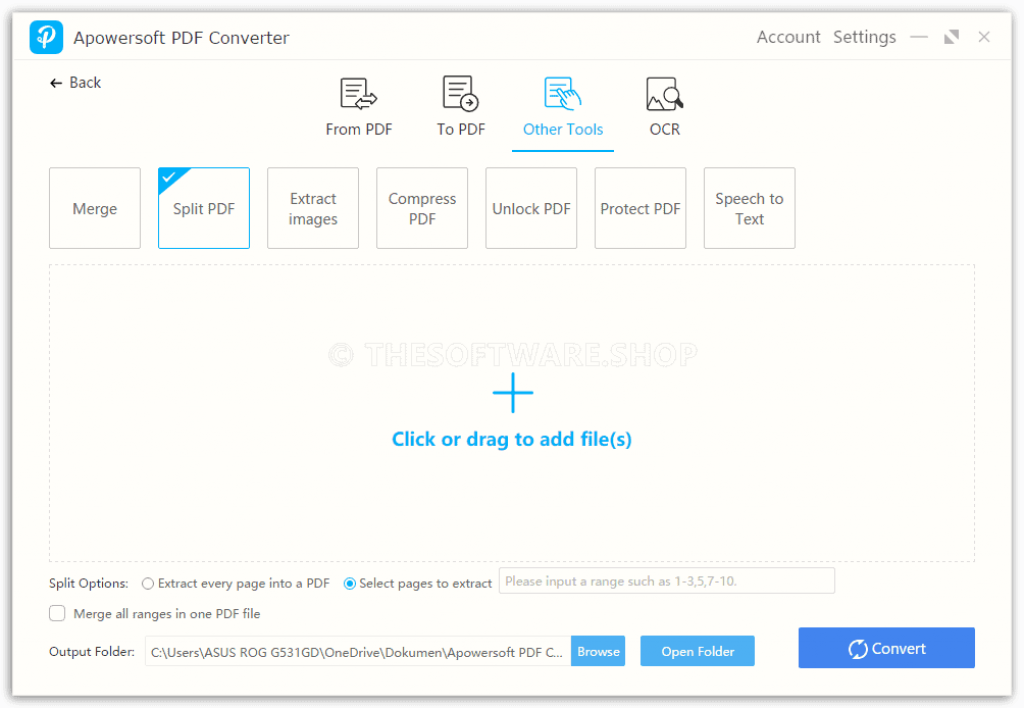 Apowersoft PDF Converter - Other Tools