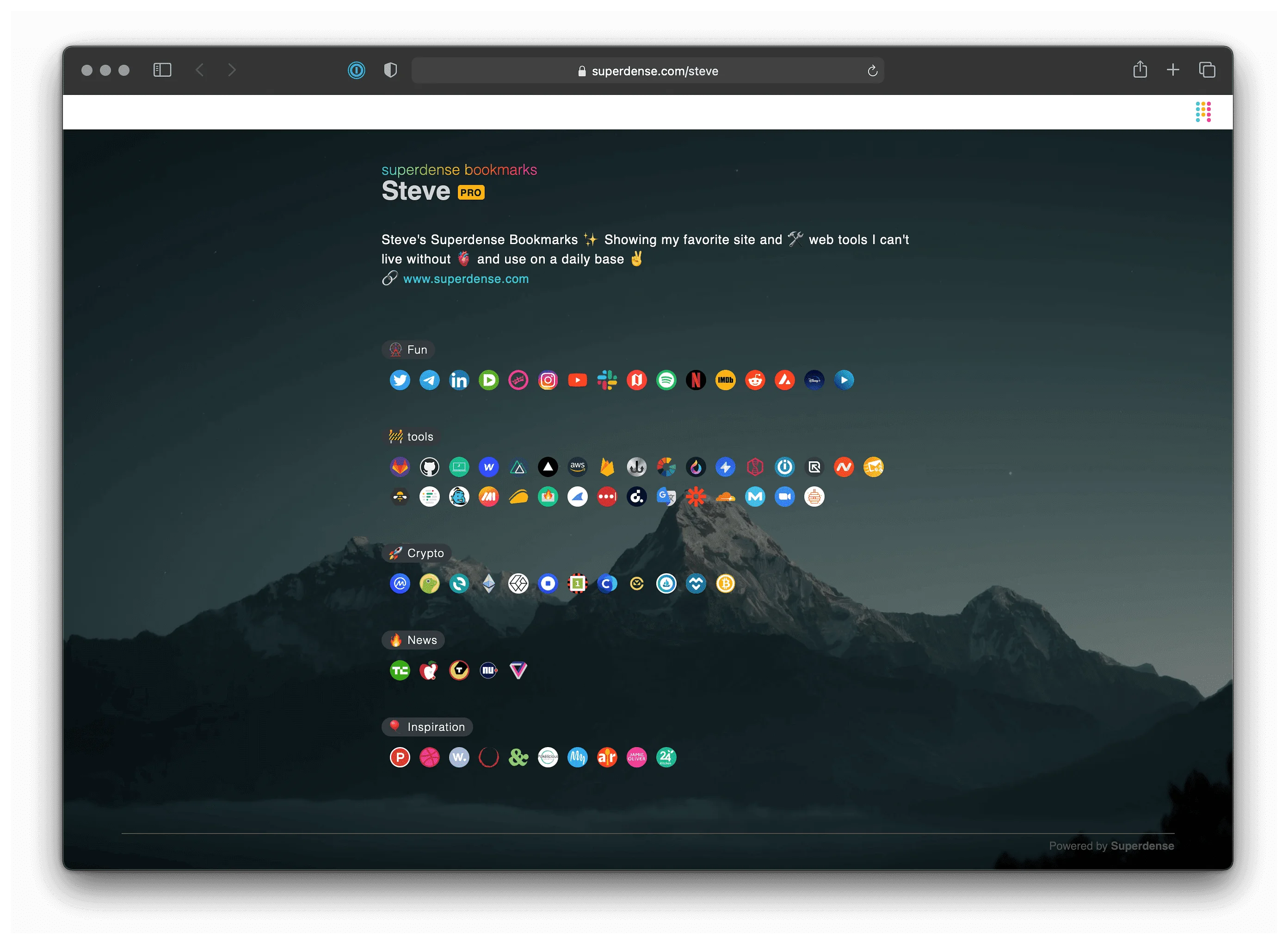 Superdense Bookmark Manager