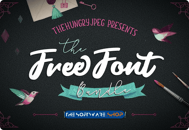 TheHungryJPEG Free Font Bundle (Complete License) - Full Download