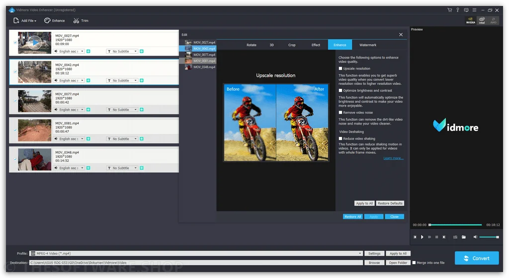 Vidmore Video Enhancer Screenshot