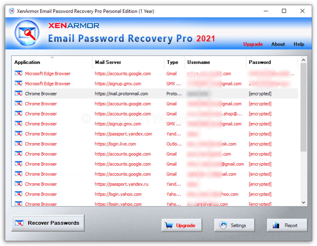 XenArmor Email Password Recovery Pro Screenshot