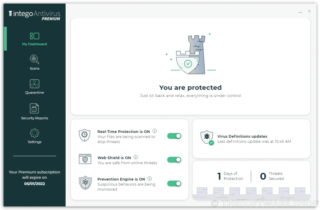 Intego Antivirus Premium - My Dashboard