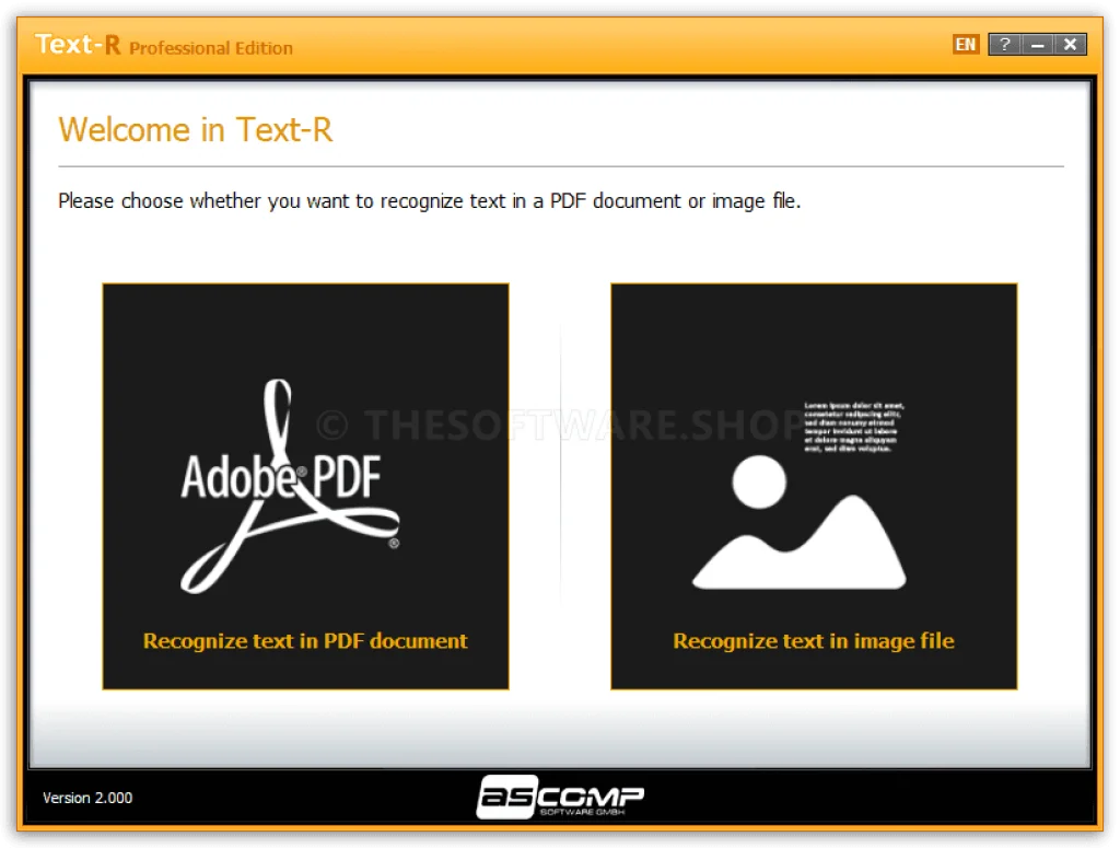 ASCOMP Text-R Professional - Main Interface