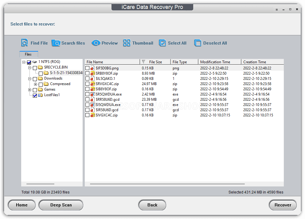 iCare Data Recovery Pro Screenshot