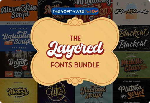 The Layered Fonts Bundle Commercial License Discount Sale