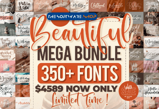 Beautiful Fonts Mega Bundle Discount Sale Freebie Giveaway